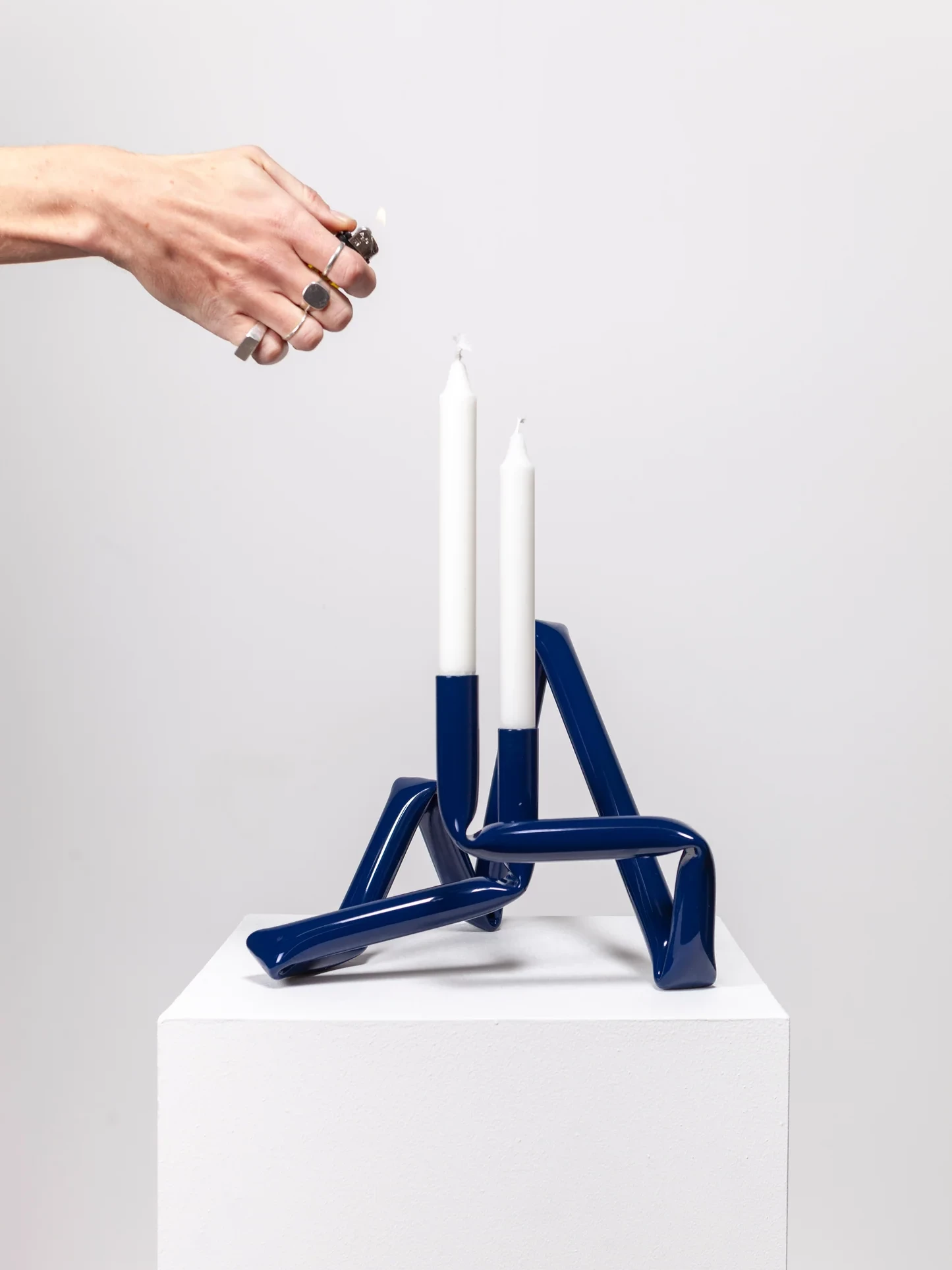 Bougeoir Bucatini bleu aot studio objet royan