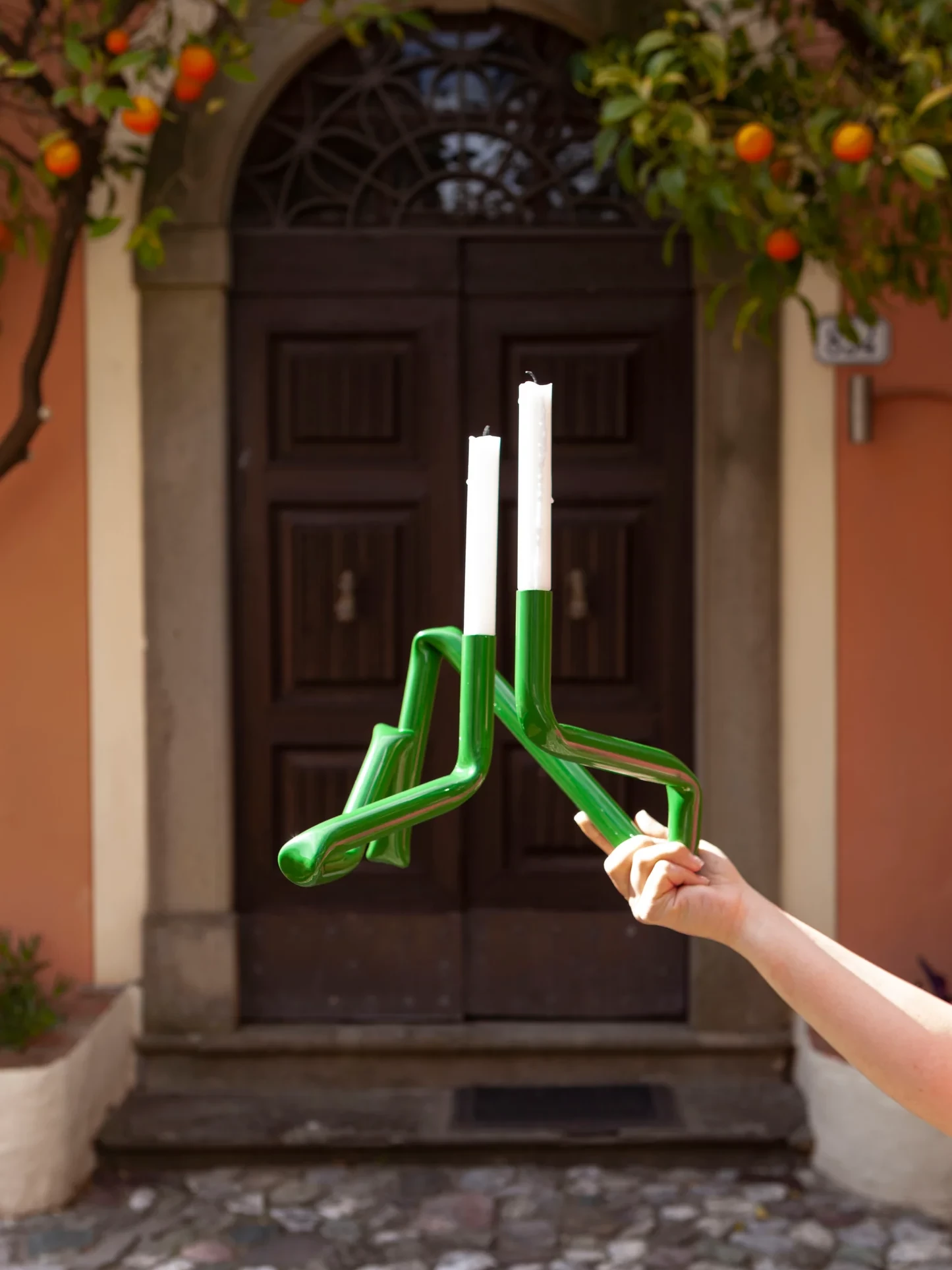 Bougeoir Bucatini vert aot studio objet royan