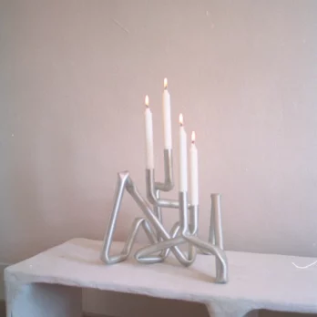 Bougeoir Bucatini aluminium aot studio objet royan