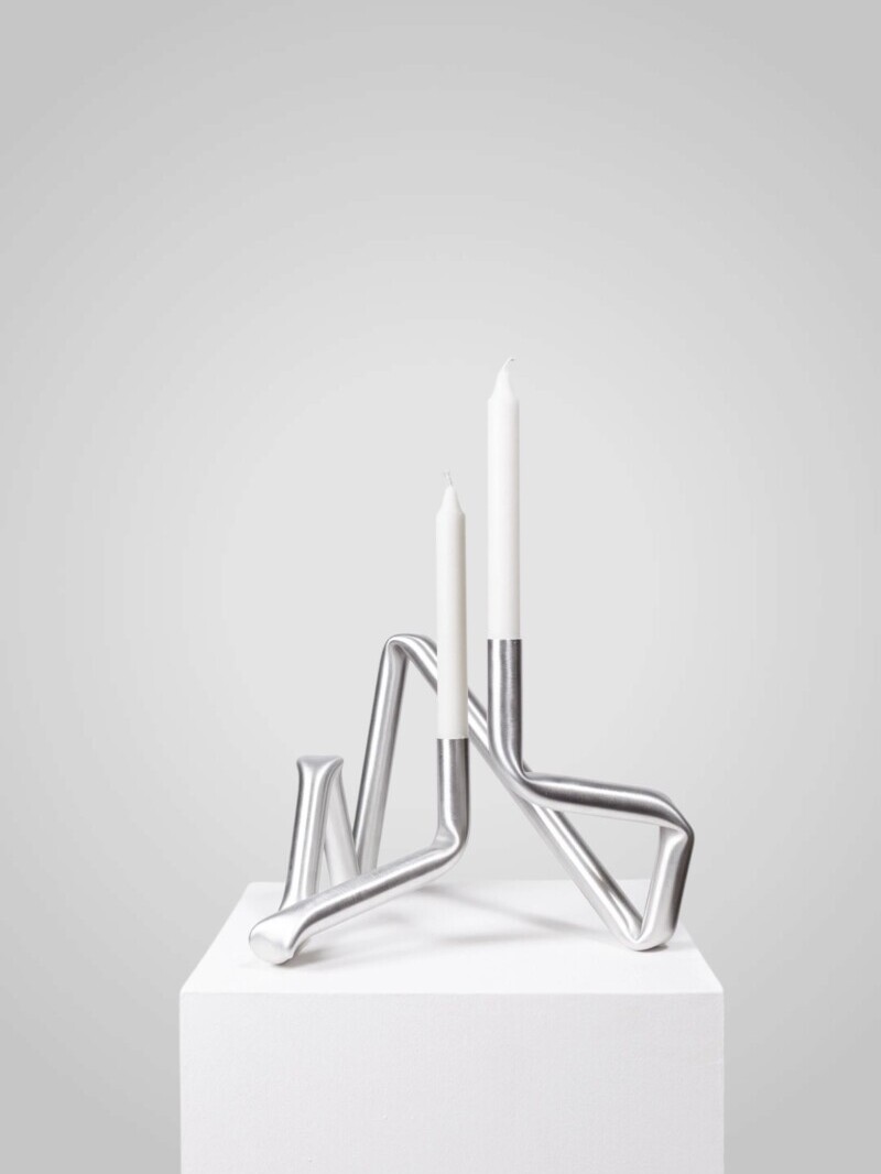 Bougeoir Bucatini aluminium aot studio objet royan