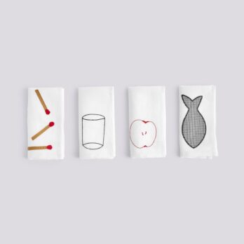 Sobremesa Hay Lot de 4 serviettes Blanc- L'objet - Boutique déco à Royan