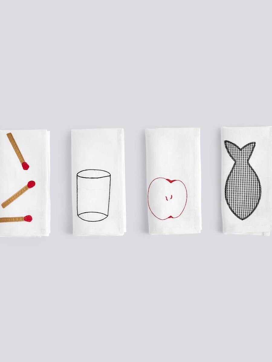 Sobremesa Hay Lot de 4 serviettes Blanc- L'objet - Boutique déco à Royan