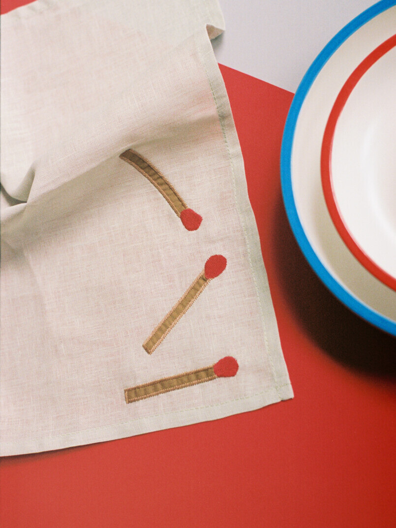 set de 4 serviettes brodées Hay
