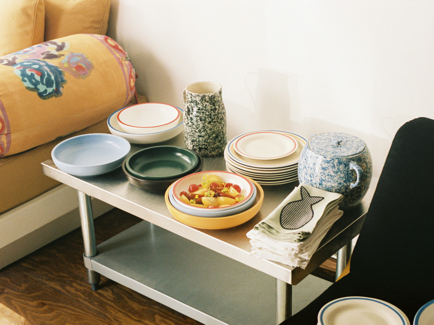 set de 4 serviettes brodées Hay l'objet royan