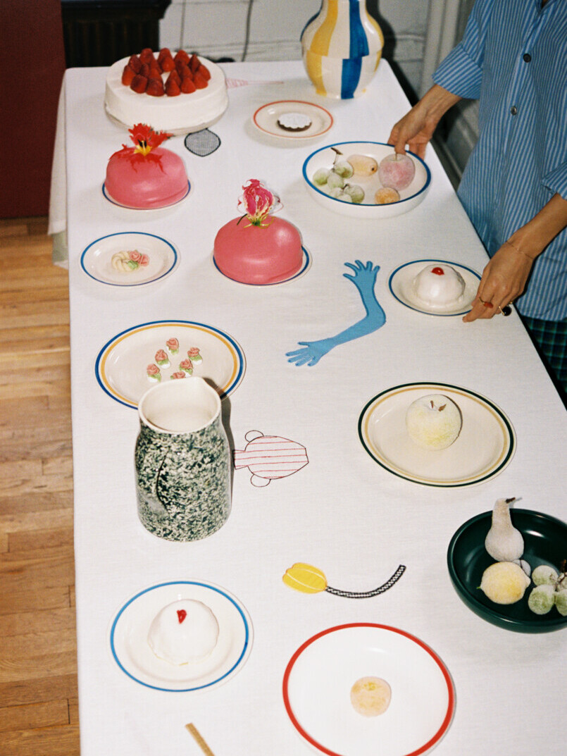 Nappe brodée hay