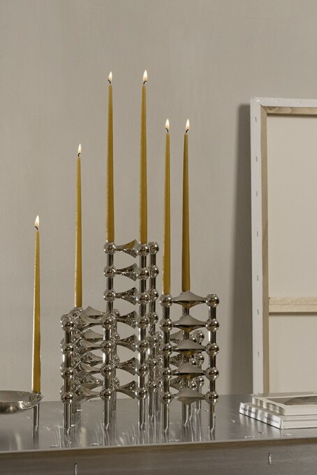 bougeoir stoff nagel single chrome