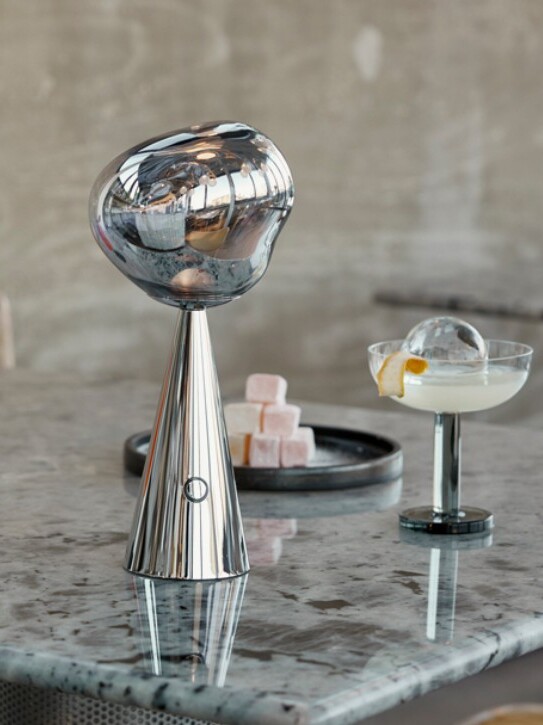 Lampe Melt portable chrome Tom Dixon