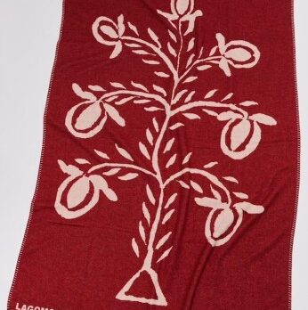 plaid grenade rouge Lagomoro pure laine vierge | l'objet royan