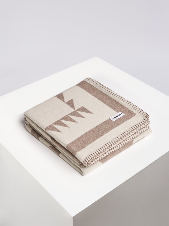 Plaid Geco Lagomoro pure laine vierge couleur noisette