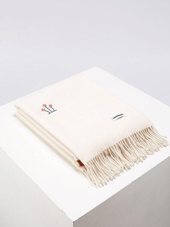 Plaid Lagomoro Mirta brodé à la main pure laine vierge