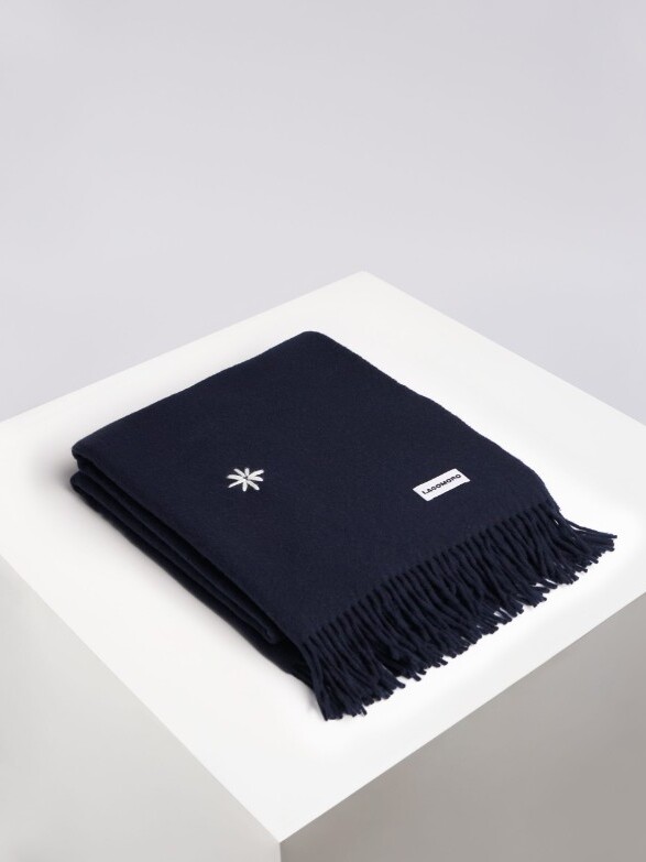 Plaid Notte LAGOMORO brodé à la main pure laine vierge