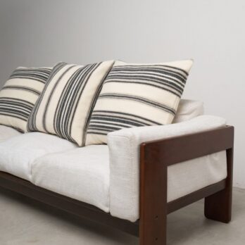 Housse de coussin rayée 60x60 cm Lagomoro pure laine vierge