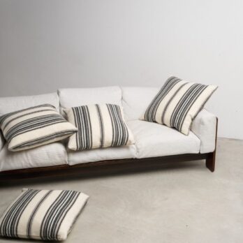 Housse de coussin rayée 60x60 cm Lagomoro pure laine vierge